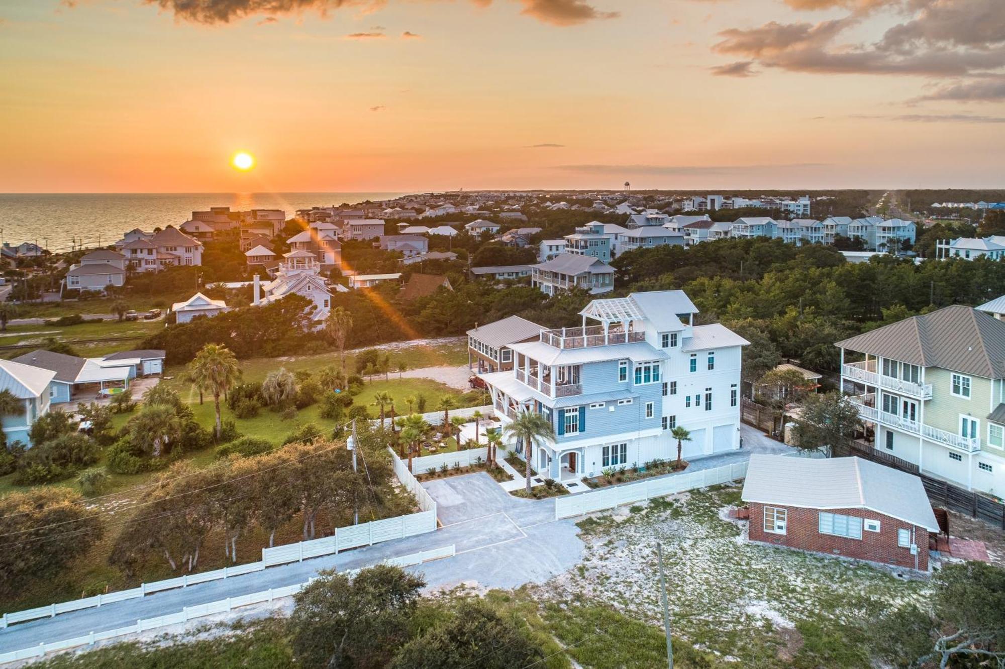 Rooftop Deck Gulf View Pool Firepit Walk To Beach Rosemary Beach Villa Inlet Beach Exterior photo