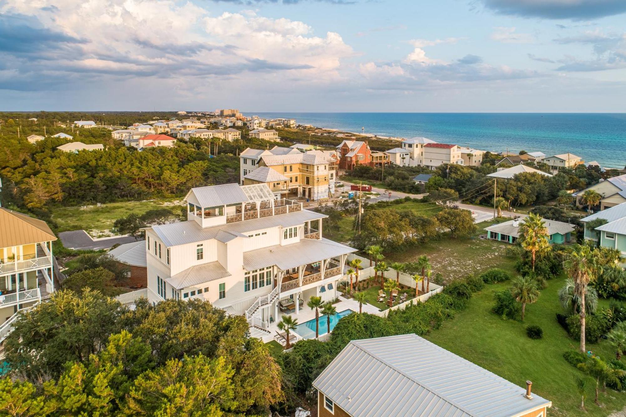 Rooftop Deck Gulf View Pool Firepit Walk To Beach Rosemary Beach Villa Inlet Beach Exterior photo