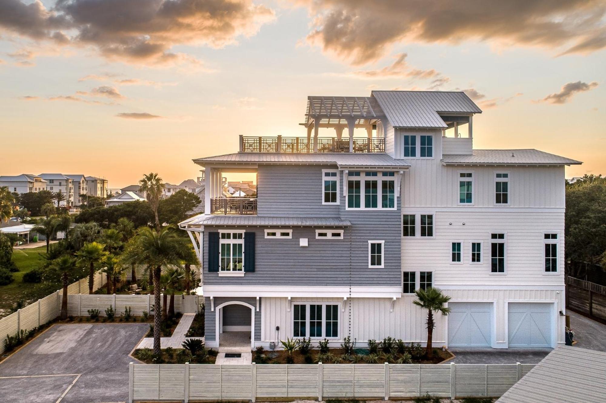 Rooftop Deck Gulf View Pool Firepit Walk To Beach Rosemary Beach Villa Inlet Beach Exterior photo